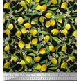 thumbnail image 1 of Soimoi Velvet Fabric Leaves,Floral & Lemon Vegetable Decor Fabric Printed Yard 58 Inch Wide, 1 of 3