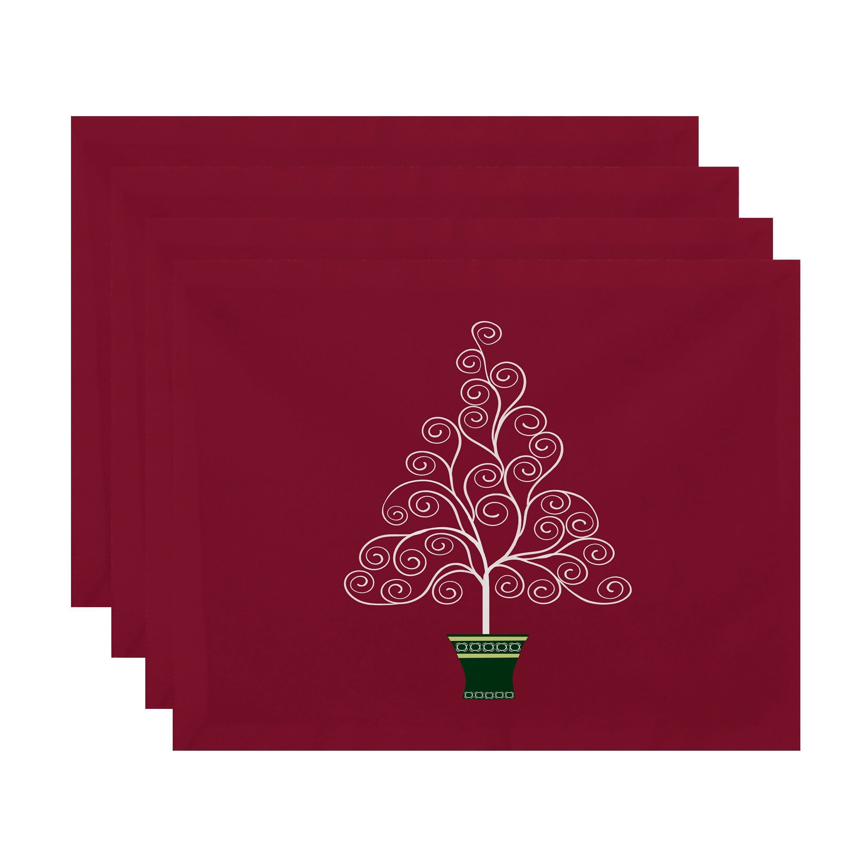 Holiday Essence Filigree Tree Geometric Print Placemat