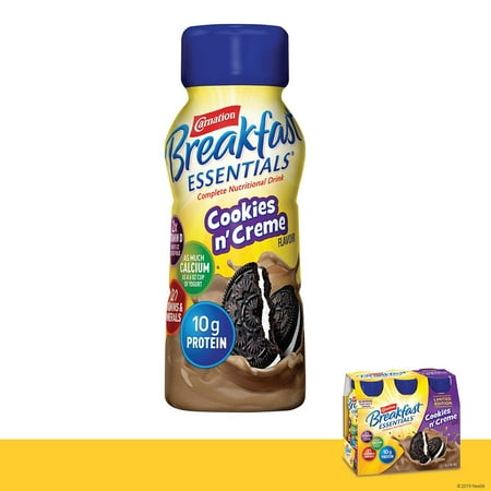 Carnation Breakfast Essentials Ready-To-Drink, Cookies N Creme, 8 Ounce Bottle (Pack Of 24)
