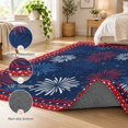 Red Firework Recipes Independence Day Firework Area Rug 6', Modern Red Blue White Fireworks ...