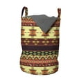 thumbnail image 1 of Tribal Laundry Bag, Traditional Arrow Triangles Flying Birds with Roses Colored Borders, Hamper Basket with Handles Drawstring Closure for Laundromats, 13" x 19", Multicolor, by Ambesonne, 1 of 4