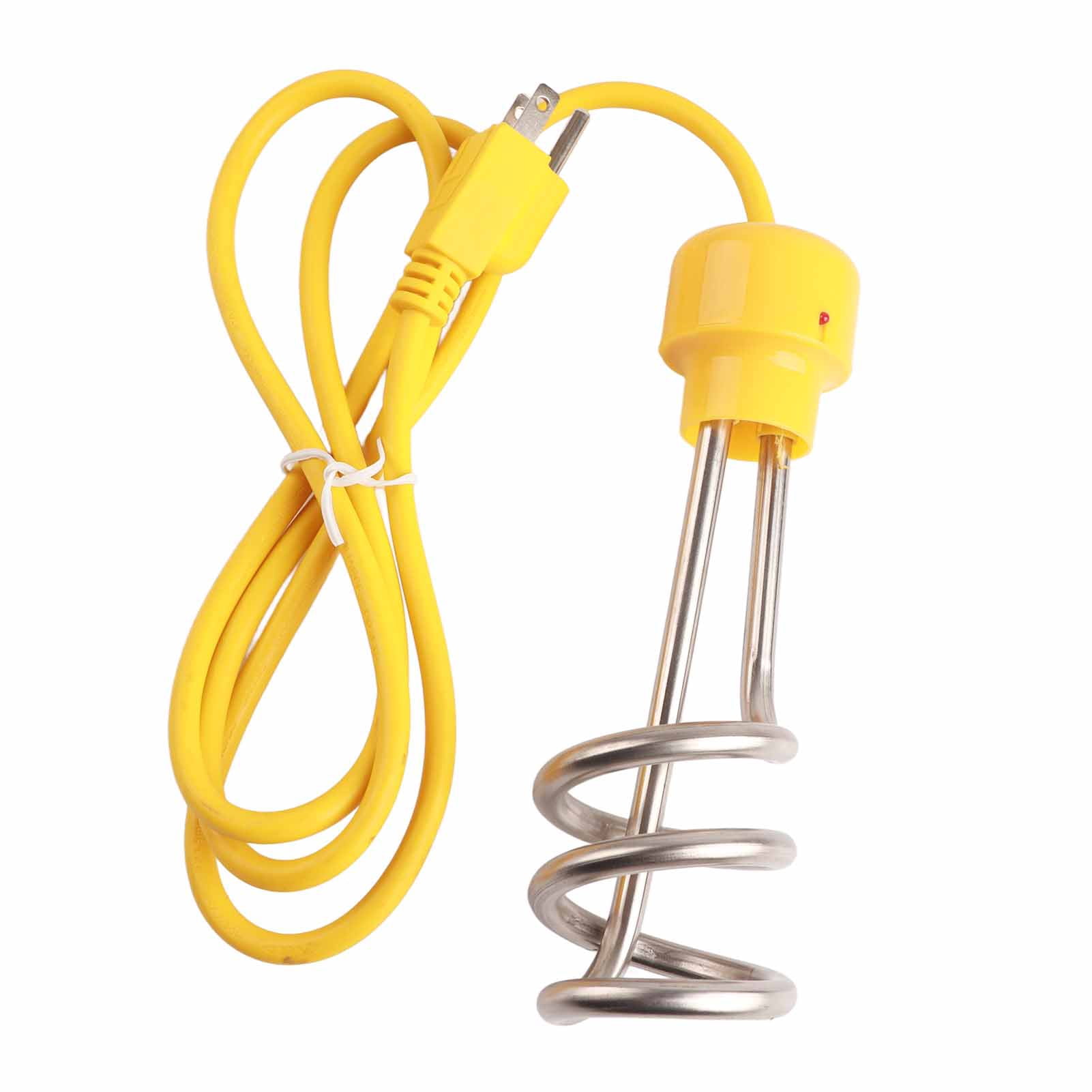 7.9X2.2 Inch Yellow Immersion Water Heater Cord Length 4.9 Feet 1500W Stainless Steel Electric Immersion Heater Portable Immersion Water Heater Suitable For Home Office Travel