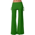 thumbnail image 2 of Ladies' Solid Color Wide Leg Athletic Pants Mid Rise Dance Trousers with Belt for Workout/Casual Wear, 2 of 4