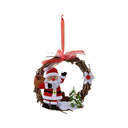 

COM1950s Christmas Decorations Party Supplies Christmas Decoration Supplies Small Wreath Christmas Rattan Garland Party Party Window Decoration Arrangement Small Hangings