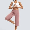 thumbnail image 6 of Frostluinai Womens Capris Yoga Wide Leg Pants High Waist Solid Capris Summer Baggy Lounge Pants Stretchy Slit Hem Capris with Pockets, 6 of 9