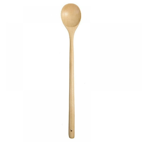 3 Pcs 13-inch Wooden Spoon for Cooking, Long Handle Nonstick Wood Spoon for Stirring, Mixing, Baking, Wall Décor Sturdy Hardwood Spoon