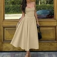 thumbnail image 2 of Fshinging Eleagnt Dress For Women Sleeveless Sling Long Summer Solid Color Backless A Line Bage Gift Dress, 2 of 5