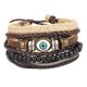 thumbnail image 5 of 4-6 piezas de cuero trenzado tejido para hombres mujeres cordones ojos de cuero Sunnimix brazaletes de pulseras de hombres, 5 of 8