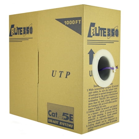 Infinity Cable CAT5E Solid CMR 100% Pure Copper  Bulk Cable 1000ft. Pull Box  Violet price history on PriceWatchPro