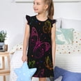 thumbnail image 4 of Balery Butterfly Camisón de princesa para niñas, pijama de algodón con mangas abullonadas, suave y bonito.-Small, 4 of 6