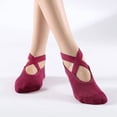 thumbnail image 2 of Babcutegg Pilates Socks for Women Comfortable and Breathable Gym Wear with Straps Yoga Non-Slip Athletic Wear Womens Athletic Wear Red Size Free Size, 2 of 6