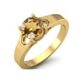 thumbnail image 2 of Bague Ronde en Argent Sterling 925 Vermeil Or 6mm Citrine Solitaire pour Femmes, 2 of 3