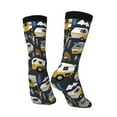 Camping Bear Print Casual Socks for Women, Polyester Dressing Socks