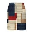 thumbnail image 4 of Blczomt Shorts for Men Summer Beach Casual Lightweight Yellow Pockets Elastic Waist Plaid Men's Clothing,L, 4 of 5
