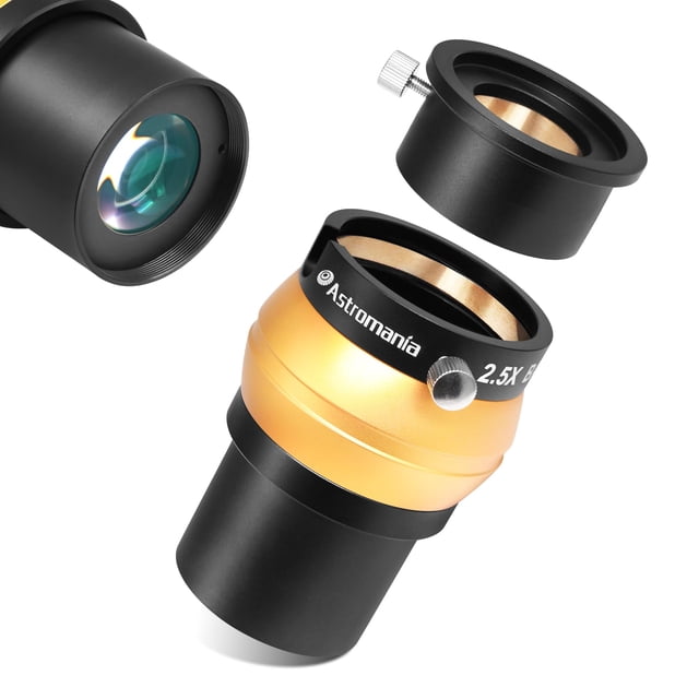 Lente Barlow Astromania 2.5X 2 pulgadas con película verde de banda ancha