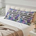 thumbnail image 4 of Spring Flowers Body Pillow Covers 20"x54", Watercolor Blossom Floral Black Plaid Soft Brushed Microfiber Breathable Throw Pillow Covers, Decorative Pillowcase with Zipper for Couch Sofa Bedroom, 4 of 9