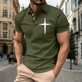 thumbnail image 3 of Stamzod Mens Casual Golf Shirt Summer Short Sleeve Golf Shirts Business Work Collared T Shirt Army Green C XL, 3 of 6