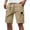 Khaki_004, variant on Domuza Mens Casual Cargo Shorts - Drawstring Stretch Waist Summer Beach Shorts Chino Short with Pockets Black L
