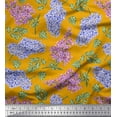 thumbnail image 1 of Soimoi Gold Silk Fabric Leaves & Lily Floral Printed Craft Fabric by the Yard 42 Inch Wide, 1 of 3