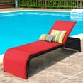 thumbnail image 1 of Costway Patio Rattan Lounge Chair Chaise Recliner Back Adjustable Cushioned Garden Red, 1 of 10
