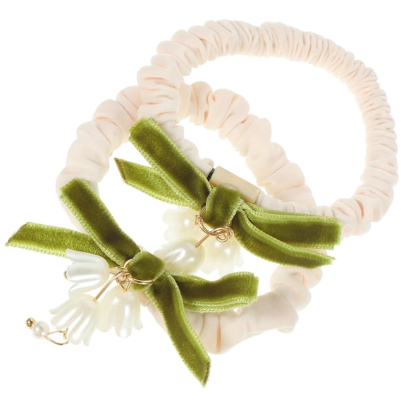 ETHZZLE Flower Hair Ties Multi Plastic Resin Cloth for Decor Elegant Ponytail Holder