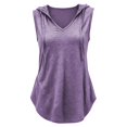 thumbnail image 5 of Rhuody Going Out Tops For Women Summer V Neck Tank Tops Sleeveless Solid Color Hooded T Shirt Leisure Womens Clothes Purple, 5 of 5