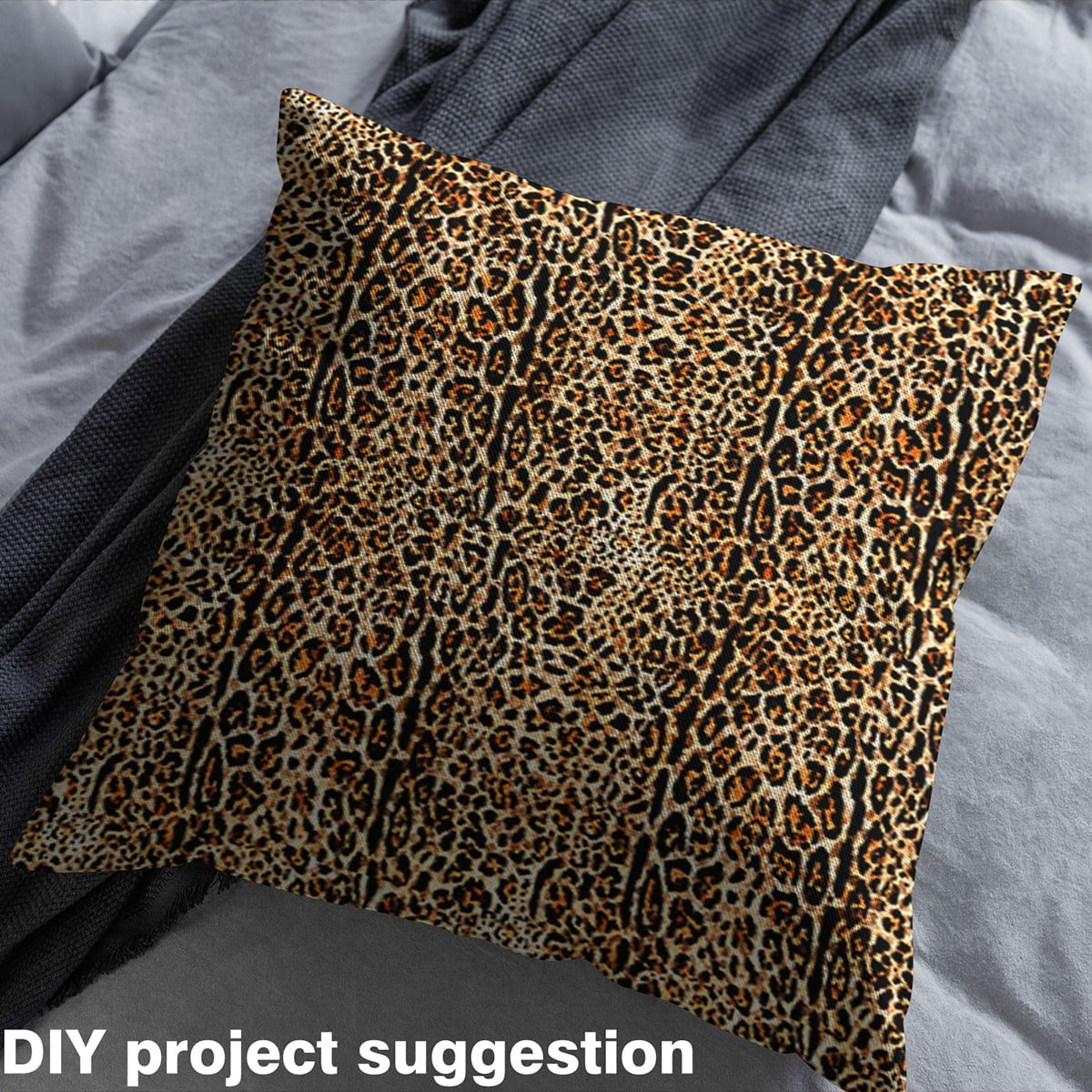 Manfei Brown Animal Print Sewing & Crafting Fabric (10 Yards), Leopard Cheetah Home Decor Fabric by the Yard, Wildlife Theme DIY Fabric