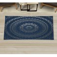 thumbnail image 1 of Mandala Decorative Rug, Circle Universe and Cosmos Esoteric Oriental Flower Pattern of Image Print, Quality Carpet for Bedroom Dorm and Living Room, 6 Sizes, Night Blue, by Ambesonne, 1 of 1