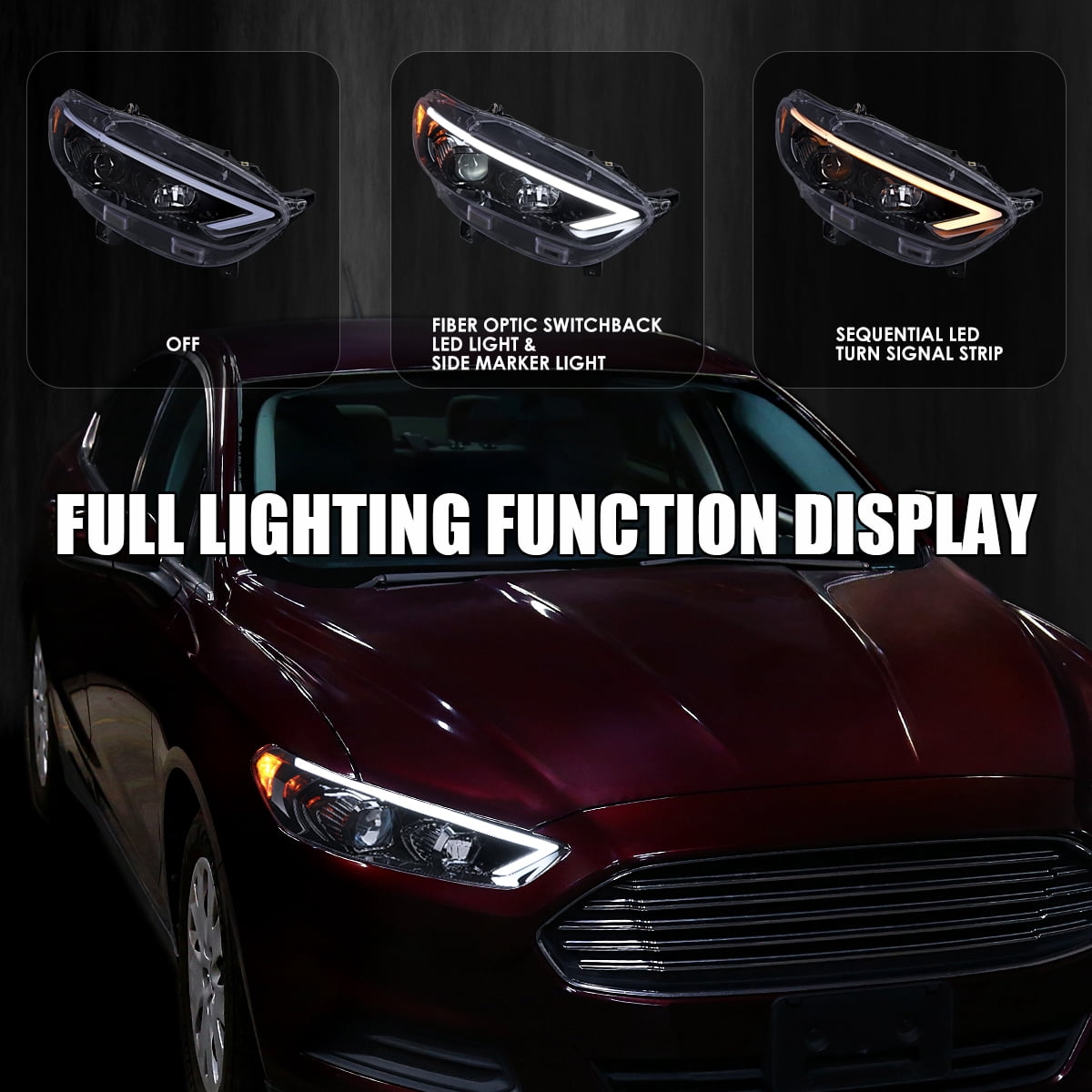 Spec-D Tuning Chrome Projector Headlights w/ Sequential Switchback