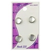 Le Bouton 7/16" White Pearlized with Silver Rim Shank Buttons, 4 Count