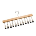 thumbnail image 2 of Dmlowu Dmlowu Wood Hangers for Closet, Space Saving Pant Hangers with 10 Clips, Windproof Clothes Hangers for Skirts Socks Scarves Shorts Accessories, 2 of 7