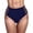 Dark Blue, variant on Ludearly Women High Waisted Bikini Bottoms Tummy Control Swimsuit Bottoms Strappy Swim Bottom S&Dark Blue