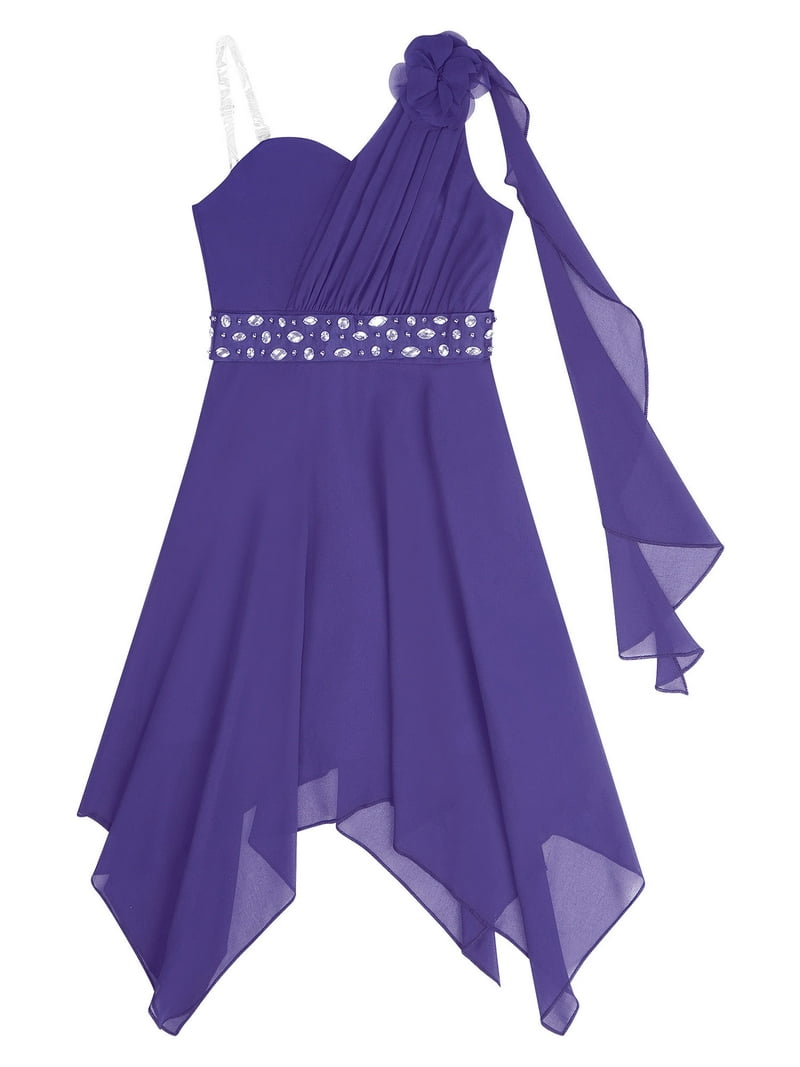 purple beaded bridesmaid dress Off Shoulder Purple Beaded Tea Length Prom Dresses,Off the Shoulder Pu –  morievent main image 0