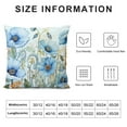 thumbnail image 5 of COMIO  Watercolor Flower Throw Pillow Covers Super Soft Short Plush Rustic Farmhouse Decor Cushion Cover Square Pillow Case for Home Sofa Bedding,Blue Poppies Leaves, 5 of 5