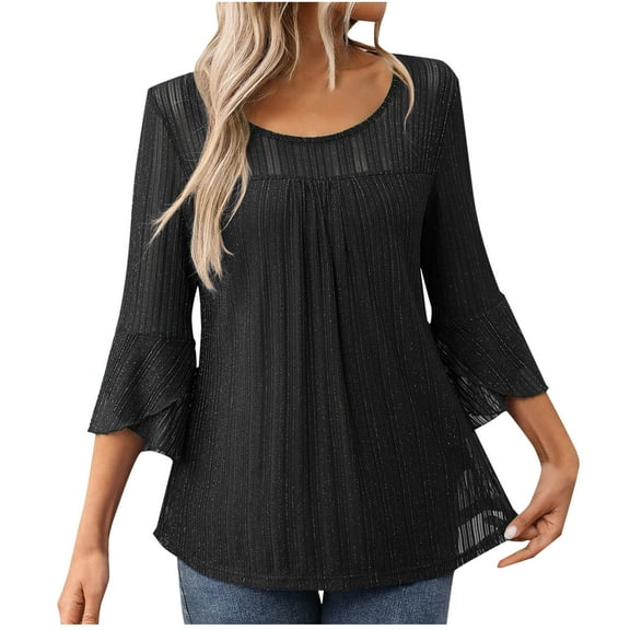 Womens Fall Shirt Womens Shirts Trendy Fall Womens 3/4 Sleeve Tops and Blouses Womens Blouses Fall My Order Trending Gifts