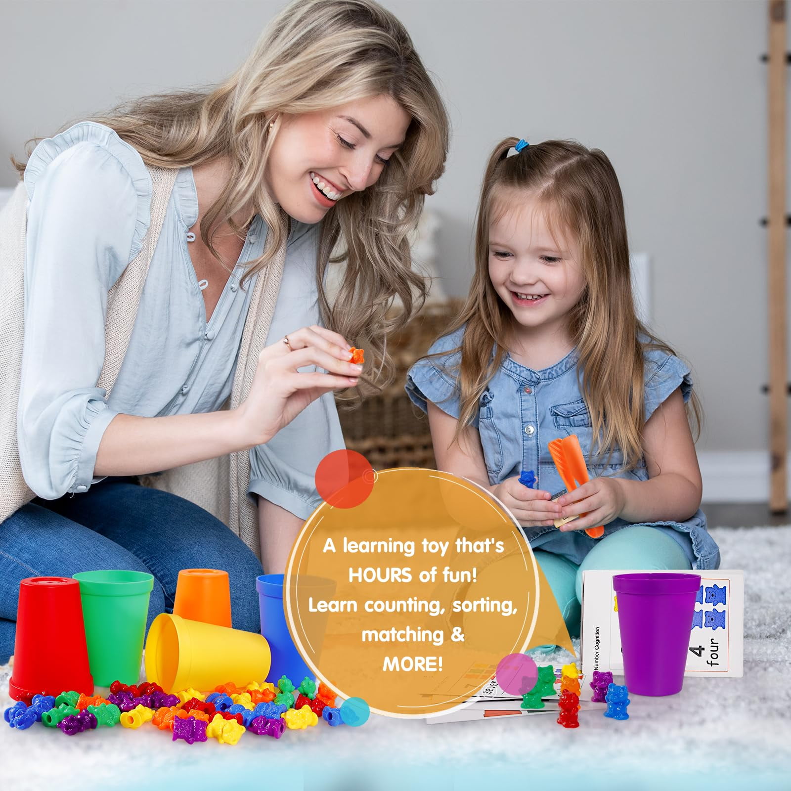 Bmag 36 Counting Bears With Matching Sorting Cups, Preschool