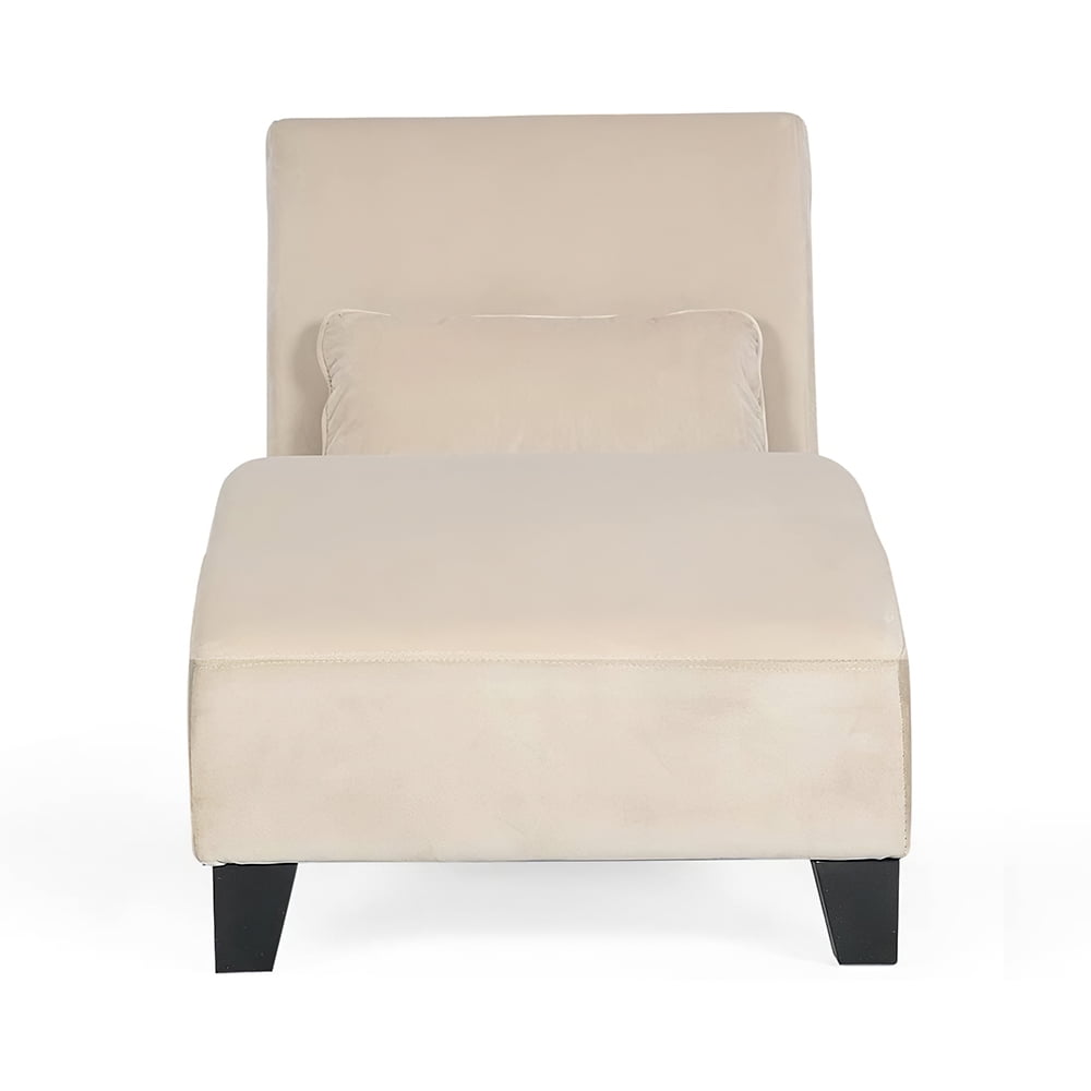 Kepooman Modern Polyester Lounge Chaise Rest Sofa for Bedroom Dorm, Beige Kepooman Modern Polyester Lounge Chaise Rest Sofa for Bedroom Dorm, Beige