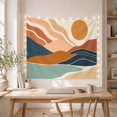 thumbnail image 5 of Minimalist Abstract Landscape with Ochre Sun Against Cream Background Serene Minimalist for Art Lovers Organic Wall Decor Housewarming Gift Tapestry Wall Hanging for Bedroom and Living Room, 5 of 7