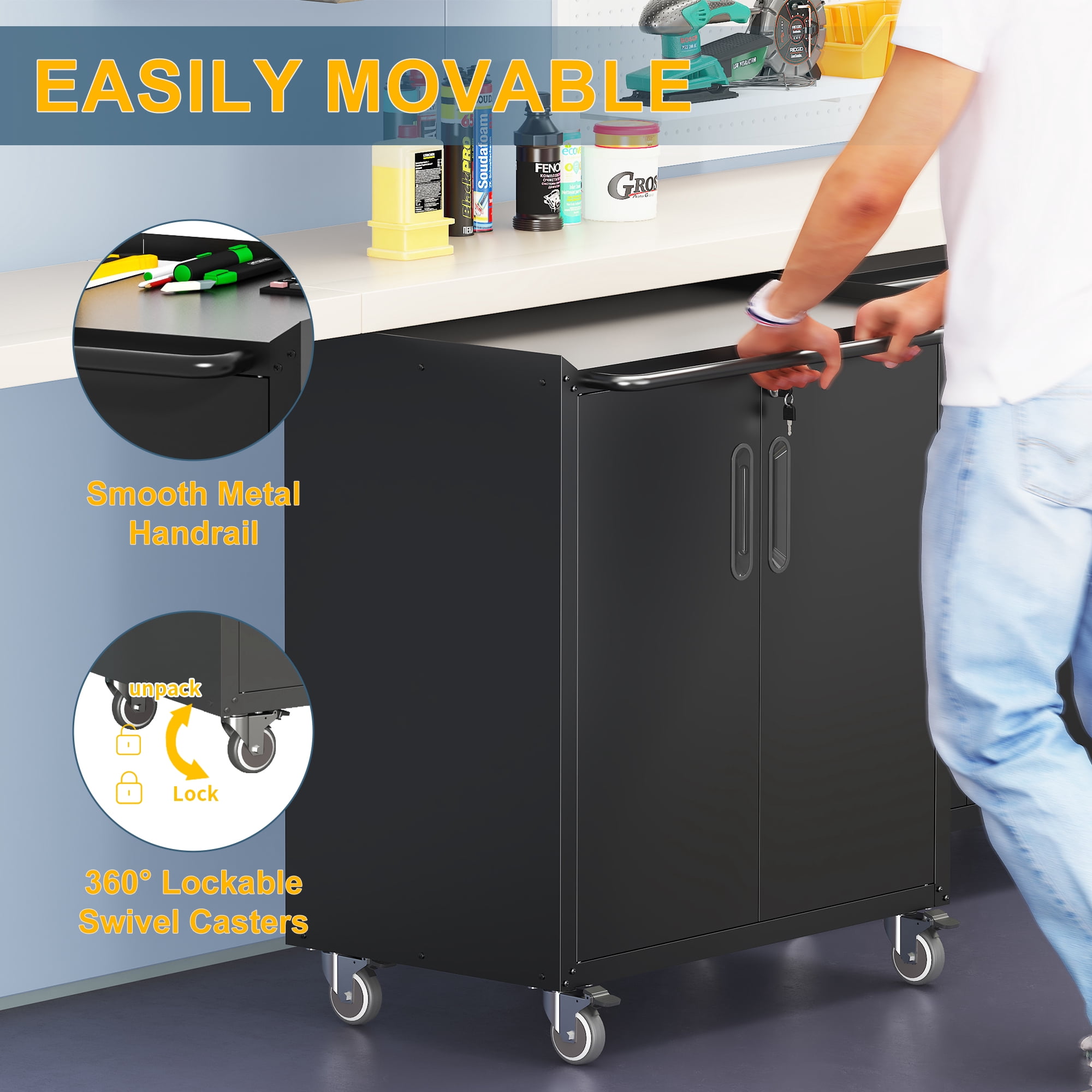 業務用 アルミパンチングBOX 大型 2個セット 重量あり 工業用 ガレージ IKIMI 8-Piece Heavy Duty Garage Cabinet System with Workbench
