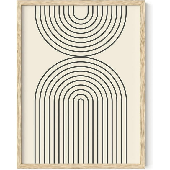 HAUS AND HUES Boho Wall Art Framed - Framed Wall Art Boho, Boho Framed Wall Art. Geometric Print Wall Art, Boho Framed Art, Framed Geometric Wall Art, Decor Geometric (Beige Framed 12x16)