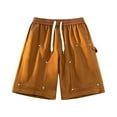 thumbnail image 1 of Kovlvoll Mens Shorts Summer Plus Size Fashion Solid Color Drawstring Elastic Waist Loose Casual Wide Leg Short Pants, 1 of 3
