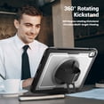 thumbnail image 4 of for Kids Rugged Heavy Duty Case for iPad 10th Gen 10.9 Inch 2022, Shockproof 360 Degree Rotatable Kickstand with Handstrap Protective Hybrid Cover Case for iPad 10th Generation, Clear, 4 of 10
