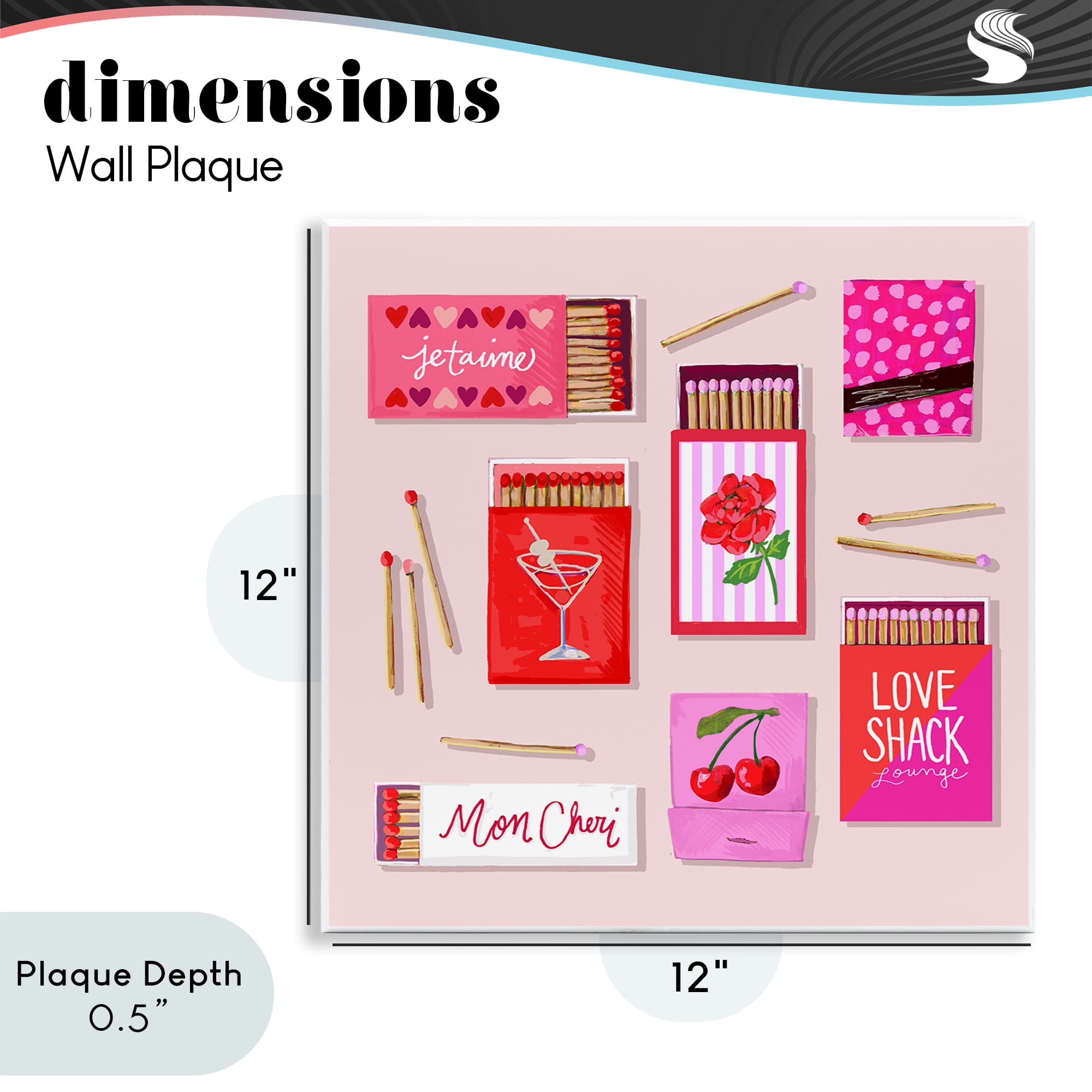 Stupell Industries Je T'aime Romantic Matchbox Set Wall Plaque Art, design by Rachael Reese