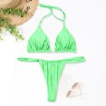 thumbnail image 4 of Traje de baño con Tanga dividido para mujer, cintura alta, Halter, sólido, Sexy, sin mangas, ropa de playa FLhrweasw Nuevo, 4 of 9