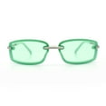 thumbnail image 5 of Womens Trendy Rimless 90s Designer Styling Narrow Rectangle Fashion Sunglasses Green, 5 of 8