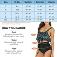 thumbnail image 3 of Trajes de baño para mujer, dos piezas, Tankini, parte superior con volantes, Control de barriga, parte inferior de cintura alta, trajes de baño, conjunto de Bikini Adepaton WRMH-1299-13, 3 of 7