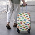 thumbnail image 3 of White Cartoon Colorful Dinosaurs Pattern Luggage Cover Fashion Suitcase Cover Baggage Covers Fit 25-28 Inch Luggage (Go Travel), 3 of 5