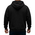 thumbnail image 3 of Rexolia Mens Oversized Zip Up Hoodie Brushed Fleece Heavyweight Full Zip Sweatshirt with Pockets Fall Winte Black L, 3 of 3