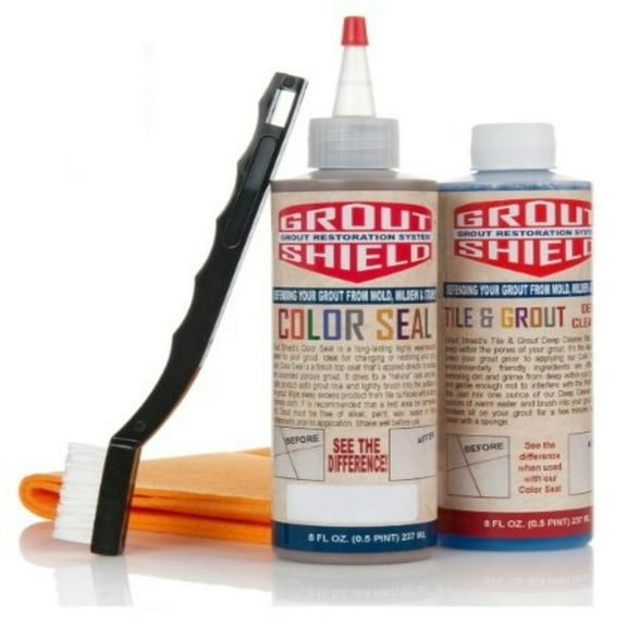 Grout Shield - Grout Restoration System Repair Cracks Clean Seal Shine Tile Grout 8 fl. oz- Suede