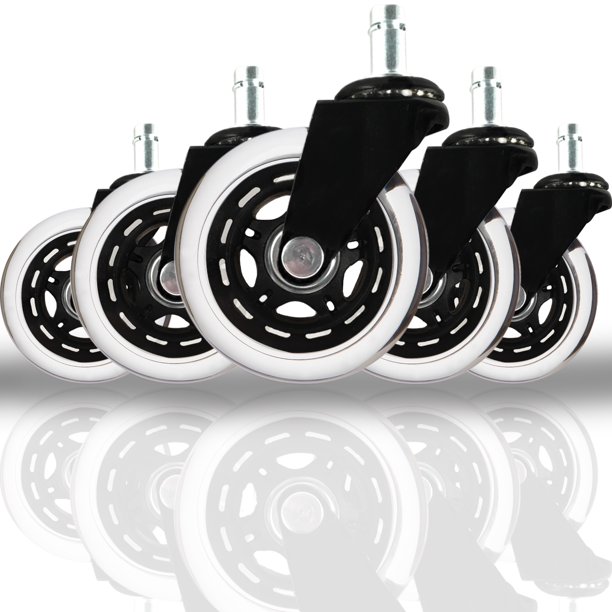 (Set of 5) 3" Rollerblade Office Chair Replacement Wheels